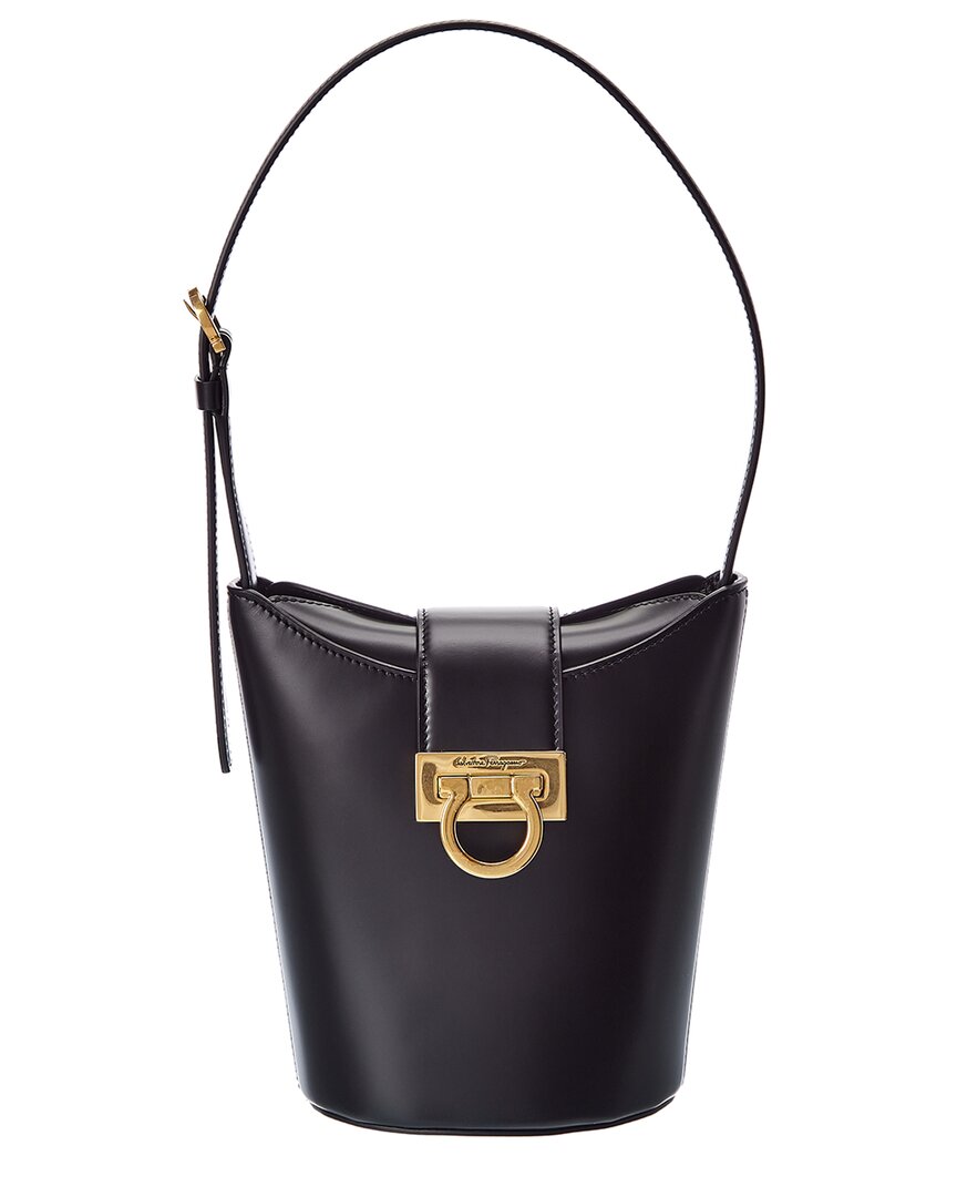 Ferragamo Trifolio Small Leather Bucket Bag