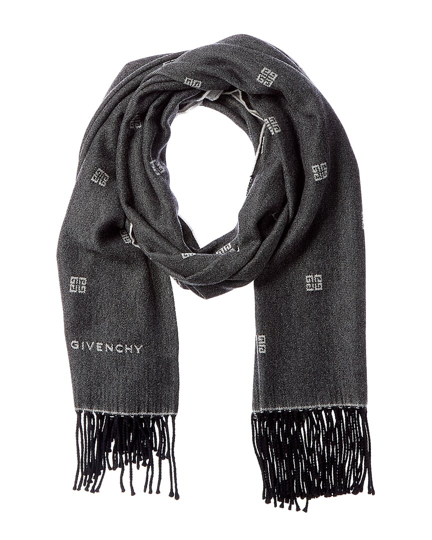 Givenchy Wool & Silk-blend Scarf In Black