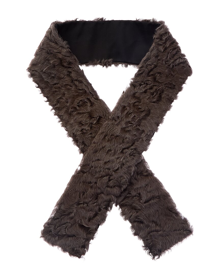 Valentino Shearling Scarf In Grey
