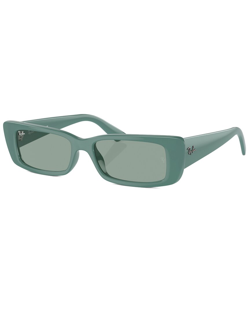 Ray Ban Womens Green Rb4425 Rectangle-frame Injected Sunglasses In Green