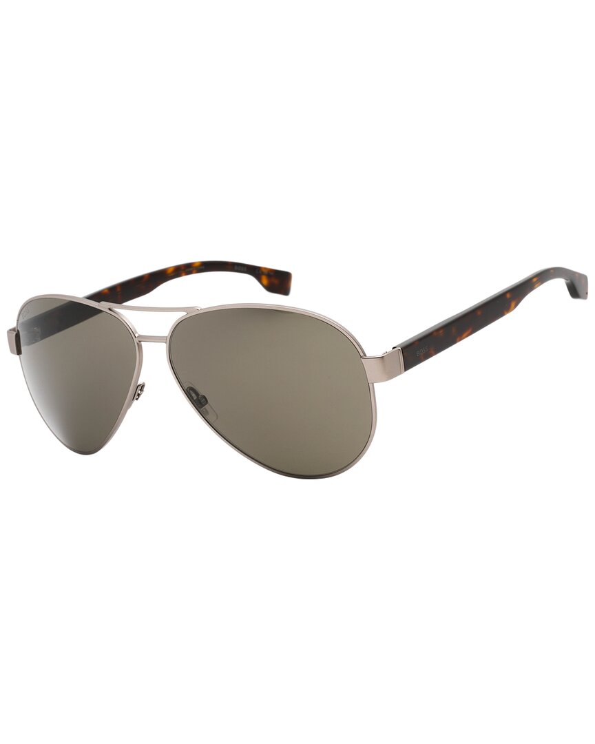 Hugo Boss Brown Pilot Men's Sunglasses Boss 1560/o/s 0r81/70 63 In Grey