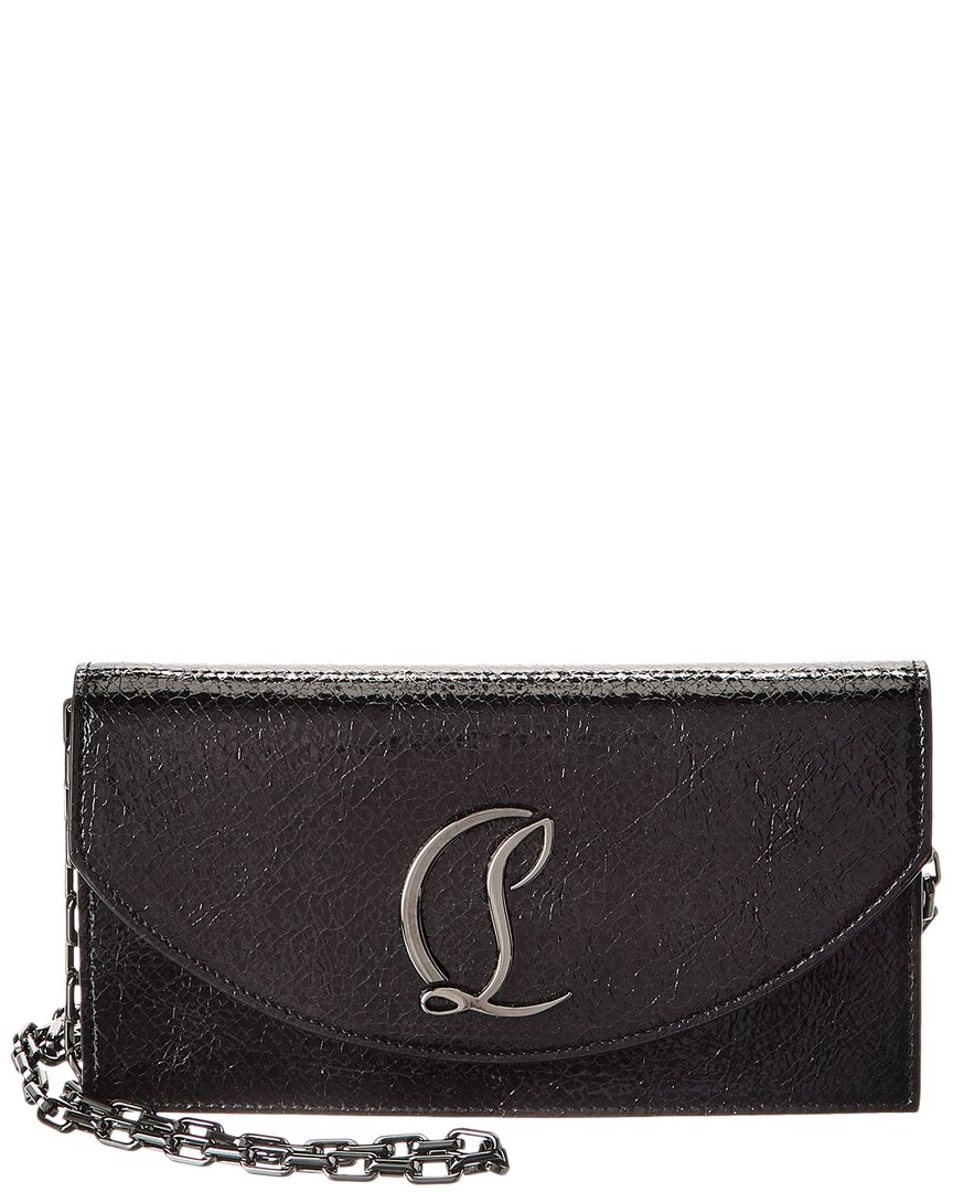 Christian Louboutin Loubi54 Leather Wallet On Chain In Black