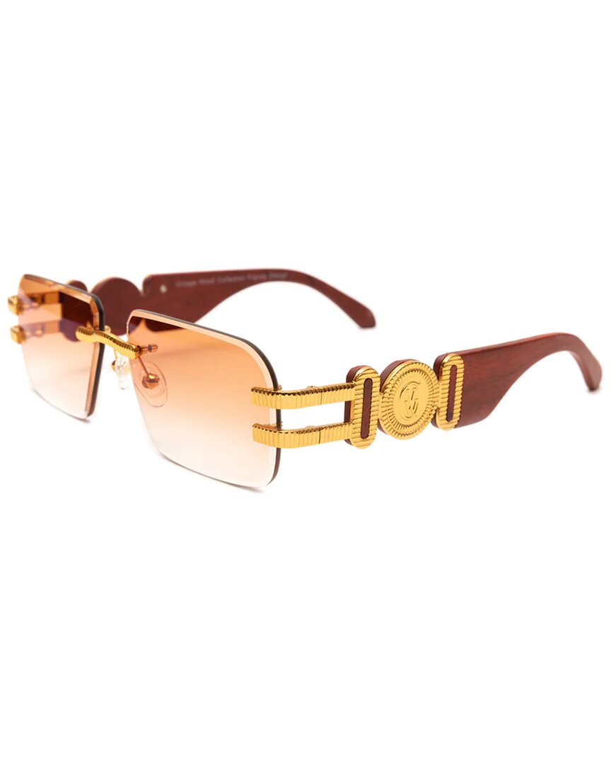 Shop Vintage Wood Collection Unisex Collector 61mm Sunglasses In Gold