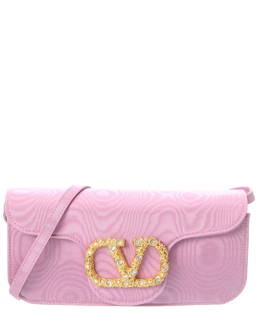 Valentino Vlogo Loco Grosgrain Clutch In Pink