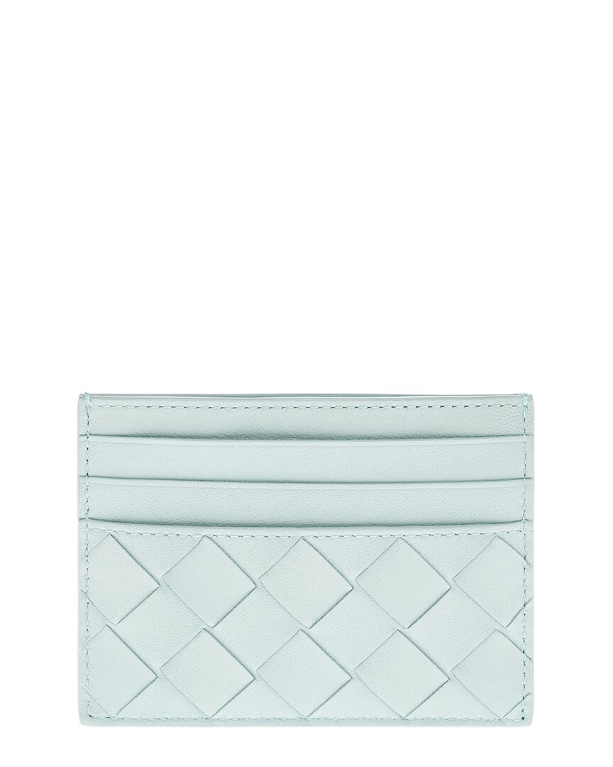 Bottega Veneta Intrecciato Leather Card Case In Blue