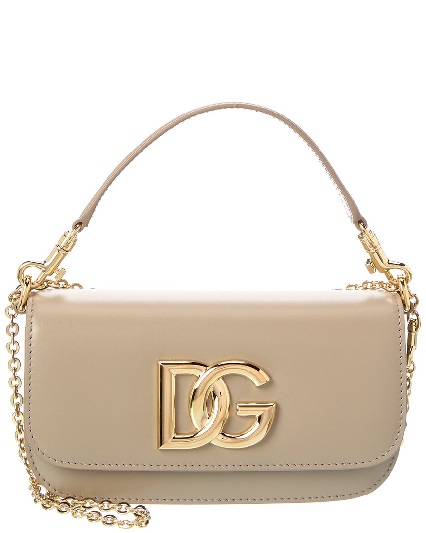 Dolce & Gabbana 3.5 Leather Shoulder Bag In Black