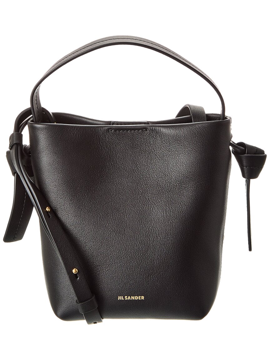 Jil Sander Logo Leather Bucket Bag