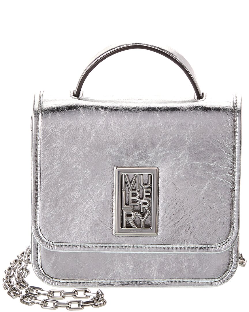 Mulberry Sadie Leather Crossbody In Silver