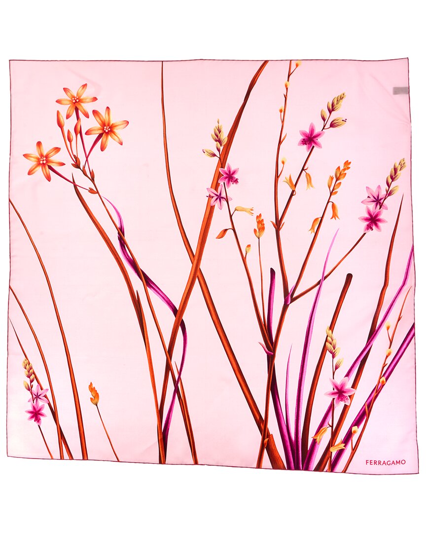 Ferragamo Floral Print Silk Scarf