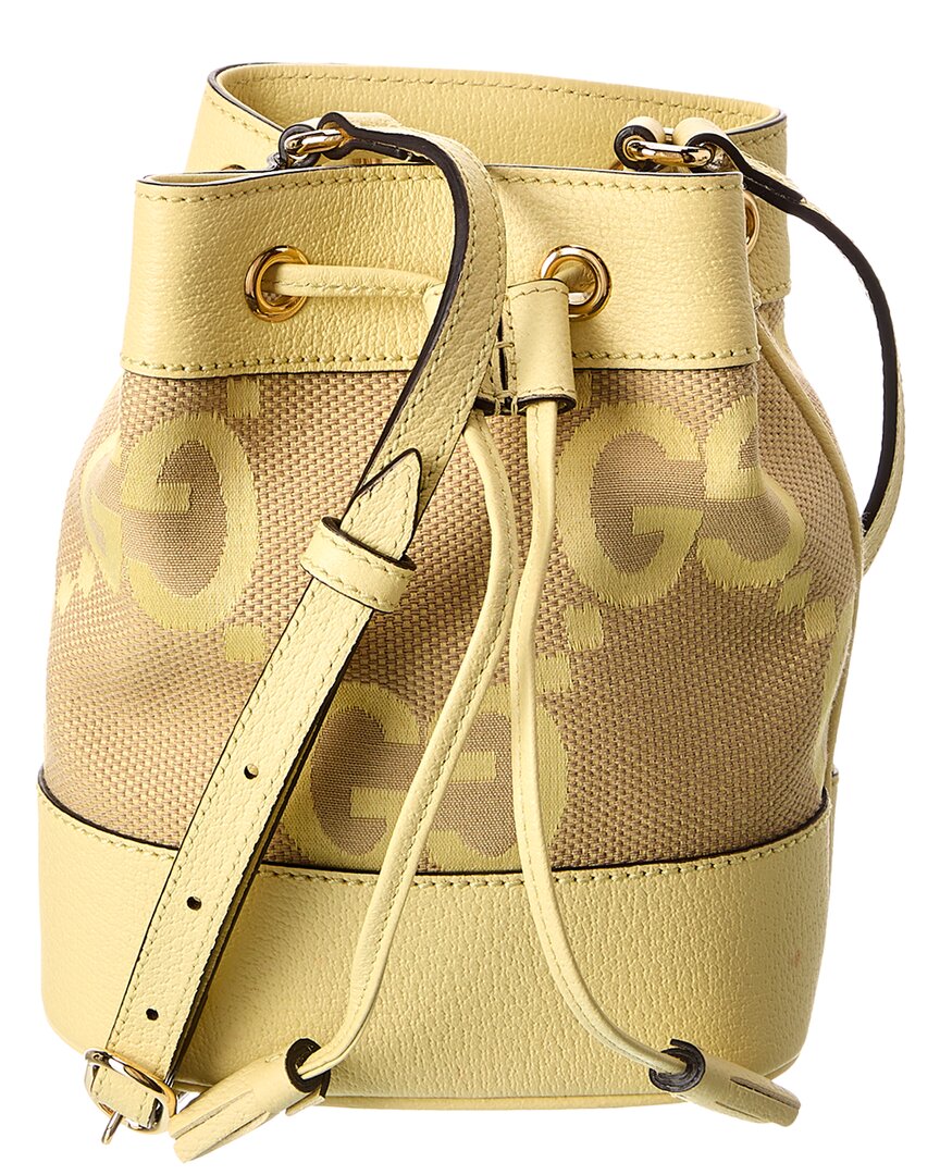 Gucci Ophidia Mini Jumbo GG Canvas & Leather Bucket Bag