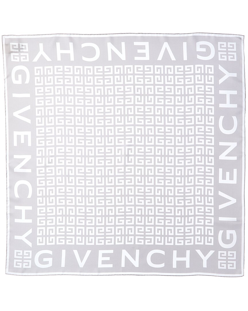 Givenchy 4g All-over Silk Scarf In Grey