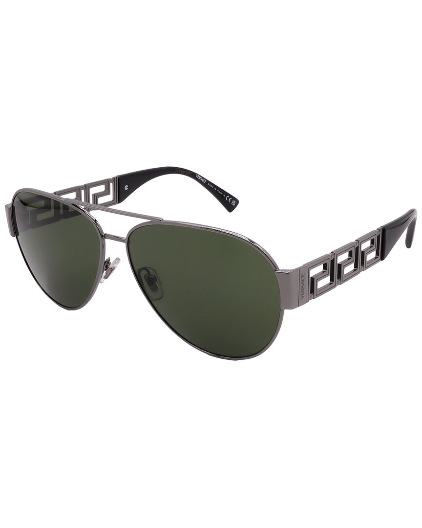 Versace Men's Silver/Dark/Green Ve2289 61Mm Sunglasses