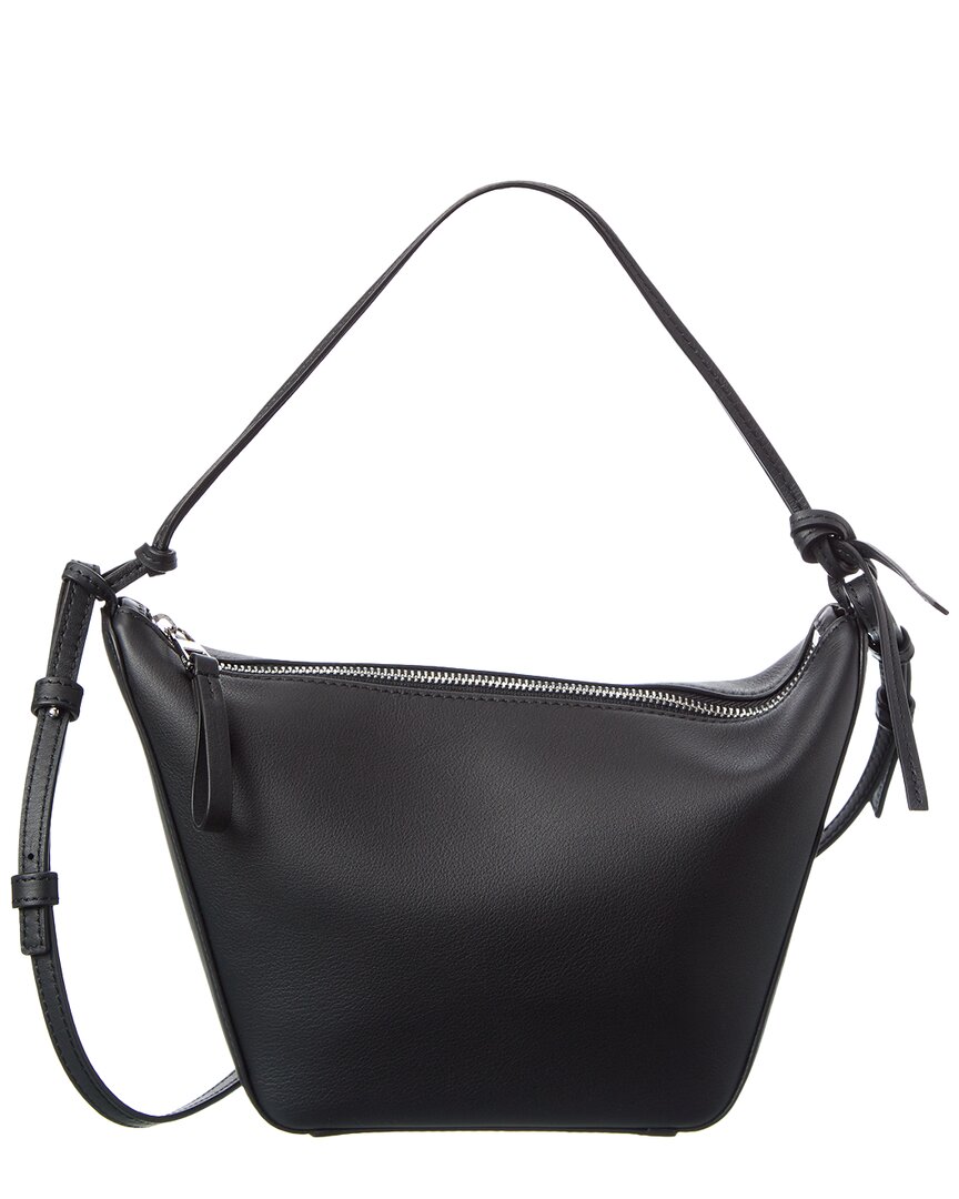 Loewe Hammock Drawstring Small Leather Shoulder Bag In Black