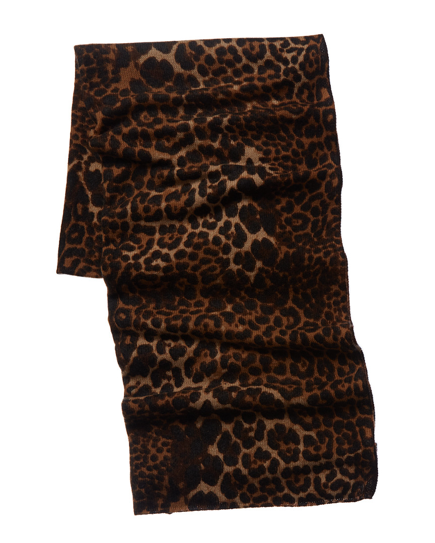 Amicale Cashmere Cheetah Patterned Scarf