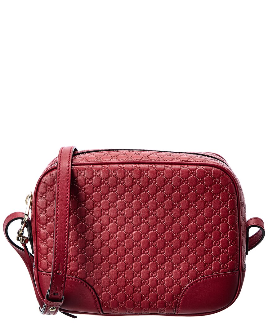 Shop Gucci Gg Leather Crossbody In Red