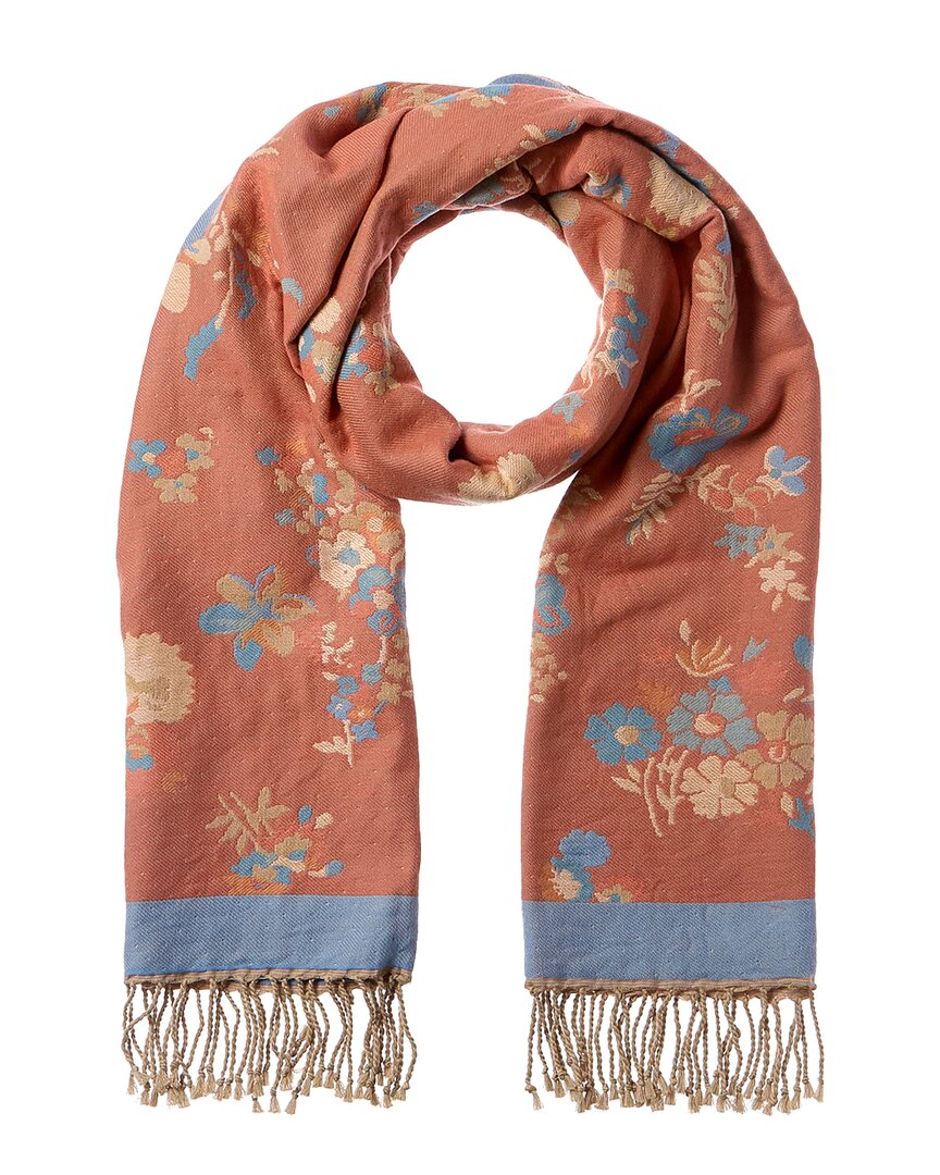 Saachi Fiore Pastel Reversible Scarf In Pink