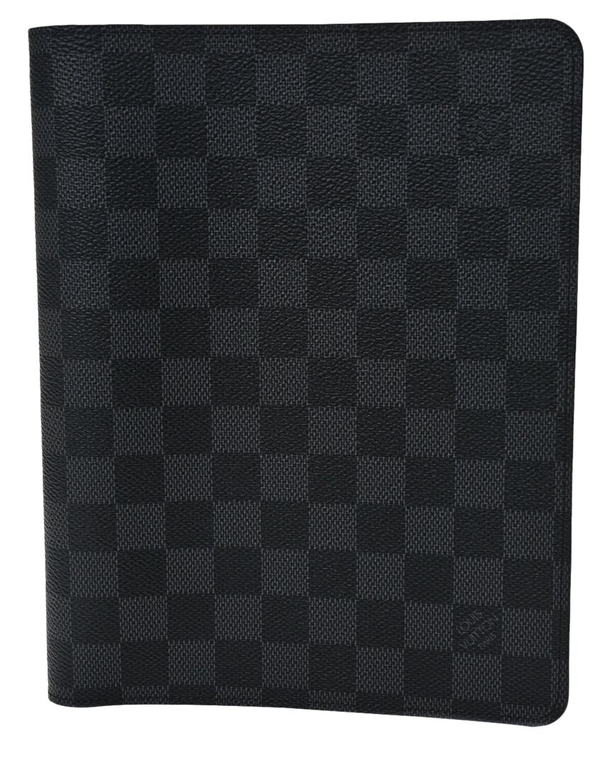 Pre-owned Louis Vuitton Damier Graphite Desk Agenda Cover (authentic )