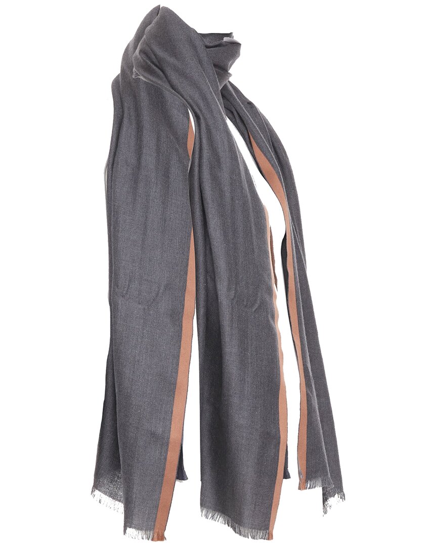 LOROPIANA 발라트 캐시미어 실크 프린지 스카프