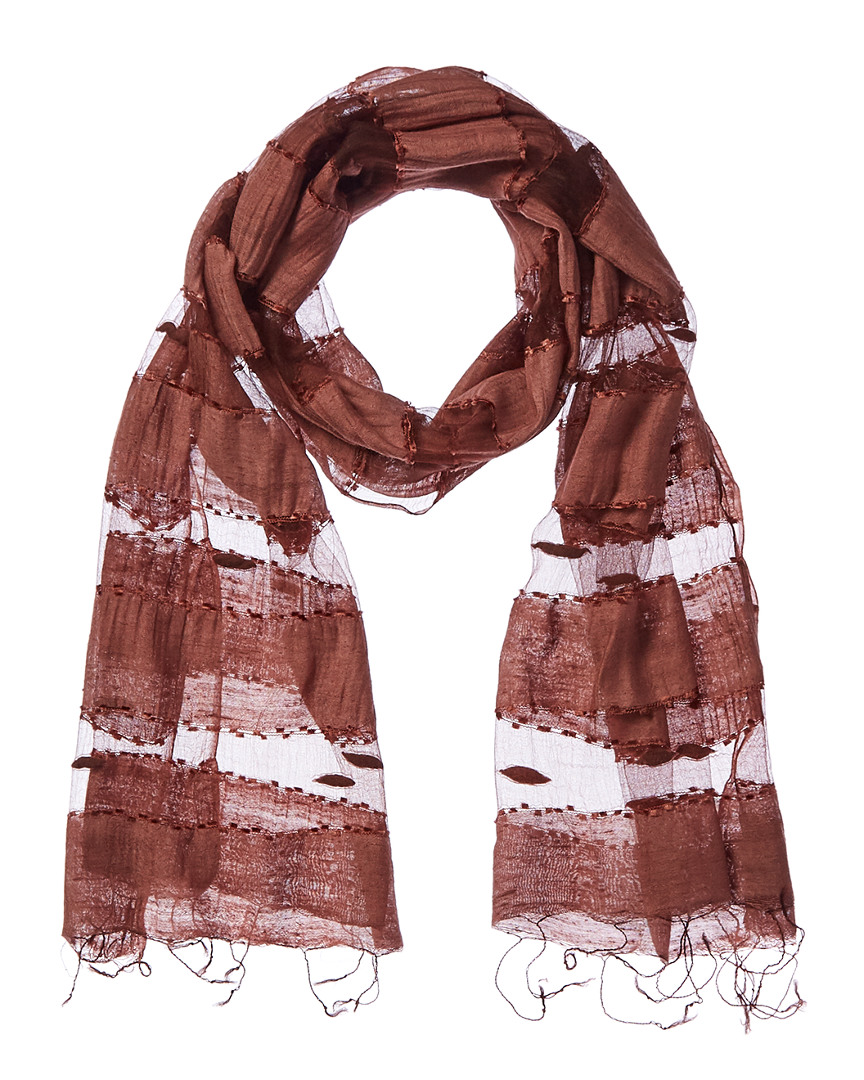 BLUE PACIFIC BLUE PACIFIC HAND-WOVEN SILK-BLEND SCARF