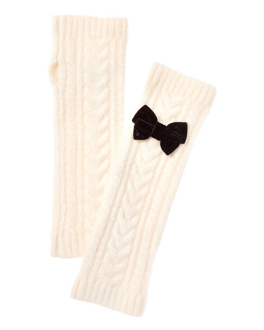 Kate Spade New York Velvet Bow Alpaca & Wool-blend Arm Warmers In Neutral