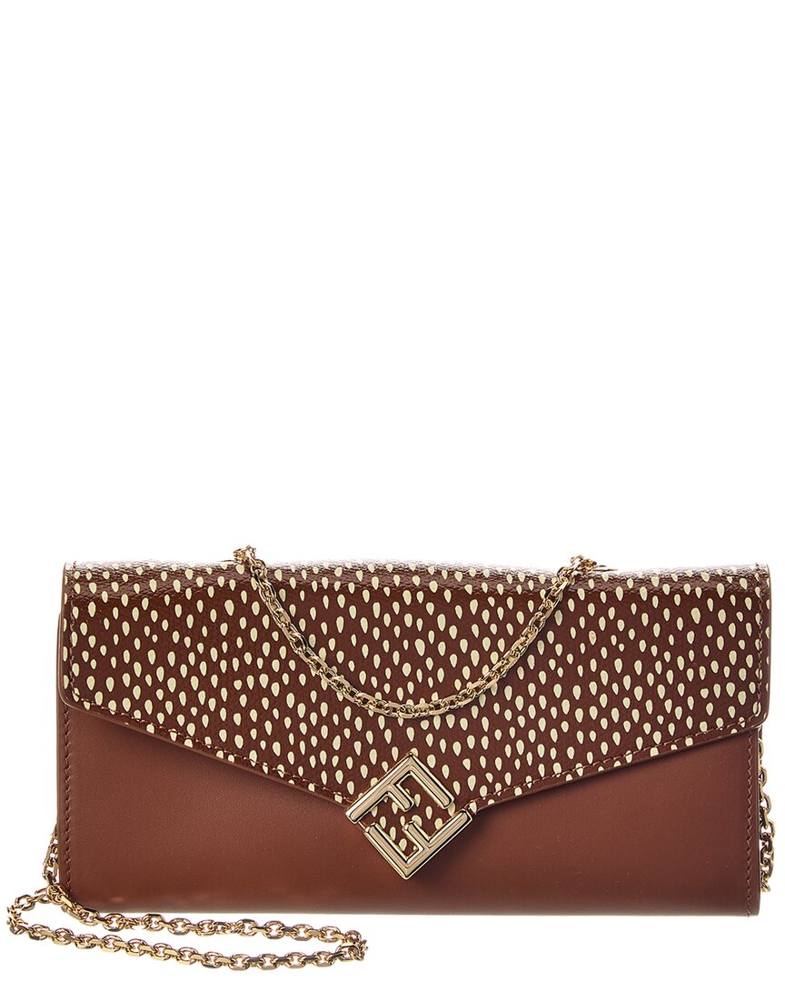 Fendi Diamonds Leather Wallet On Chain In F1urz