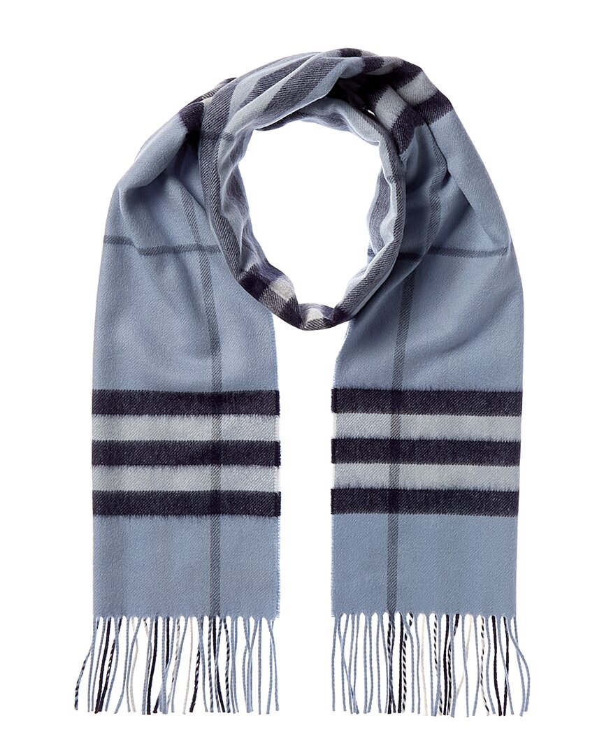 Burberry Check Cashmere Scarf In White