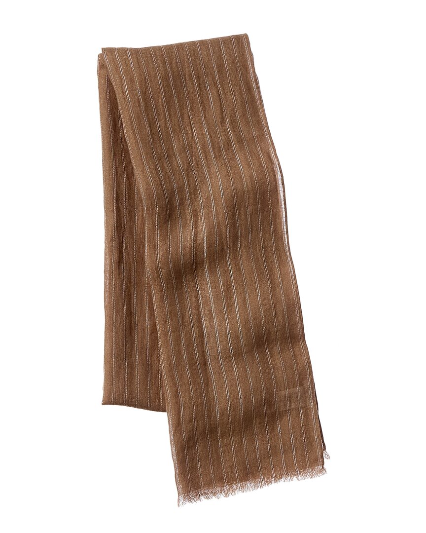 スカーフ BRUNELLO CUCINELLI Linen blend scarf Marrone Brunello Cucinelli Linen-Blend Scarf Women's Brown | eBay