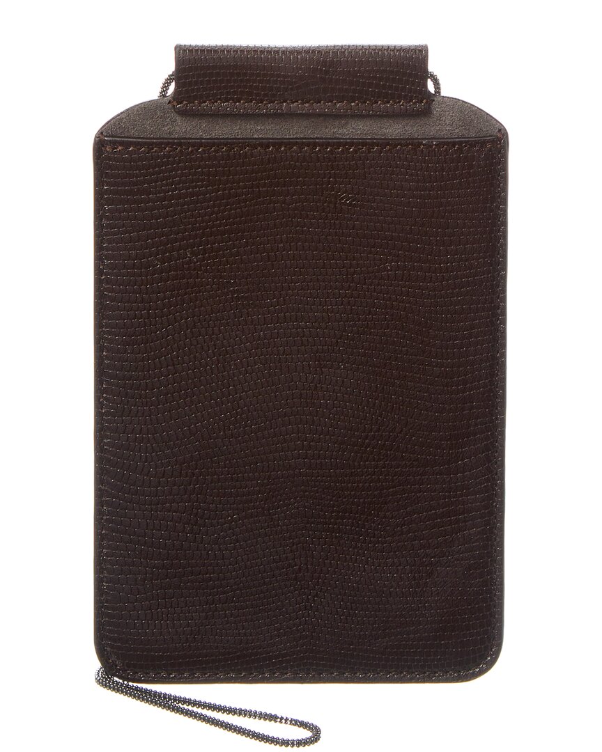 Brunello Cucinelli Embossed Leather Crossbody