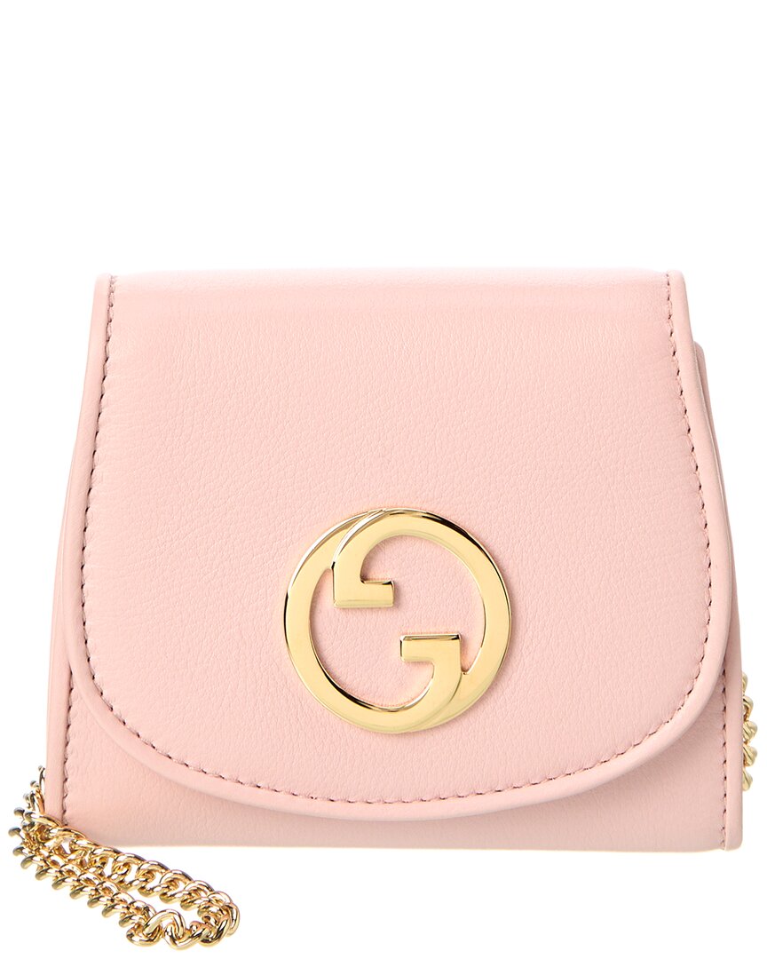 Gucci Blondie Medium Leather Wallet On Chain In Pink