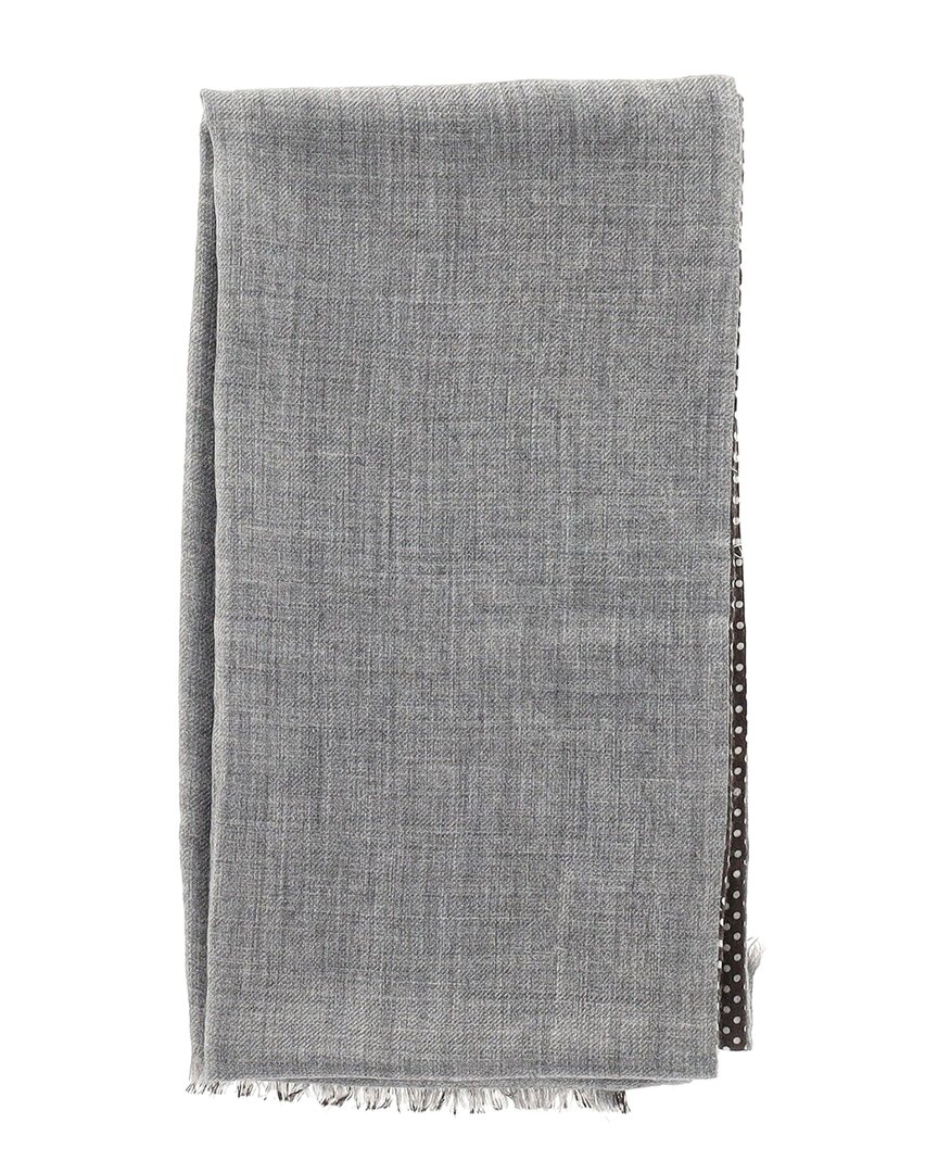 Loro Piana Polka Dot Scarf (authentic Pre-loved) In Gray