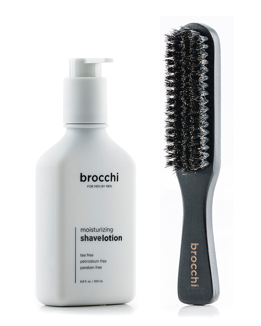 Sebastian Brocchi Brocchi Boar Bristle Paddle Brush & Moisturizing Shave Lotion Bundle