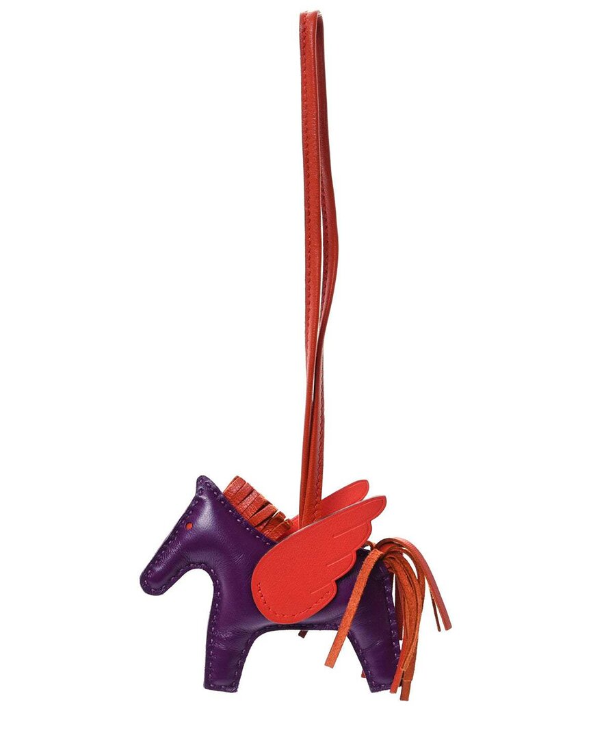Pre-owned Hermes Hermès Milo Lambskin Grigri Rodeo Pegase Horse Bag Charm Pm (authentic Pre-loved)