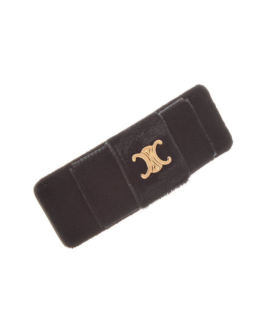 Celine Le Soir Ribbon Velvet Hair Clip In Black