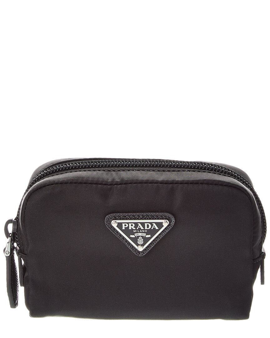 Prada Womens Black Re-nylon Recycled-polyamide Pouch In Black