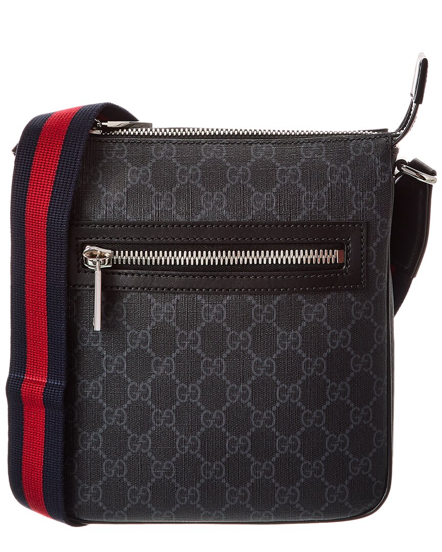 Gucci Small Gg Supreme Canvas & Leather Crossbody In Black