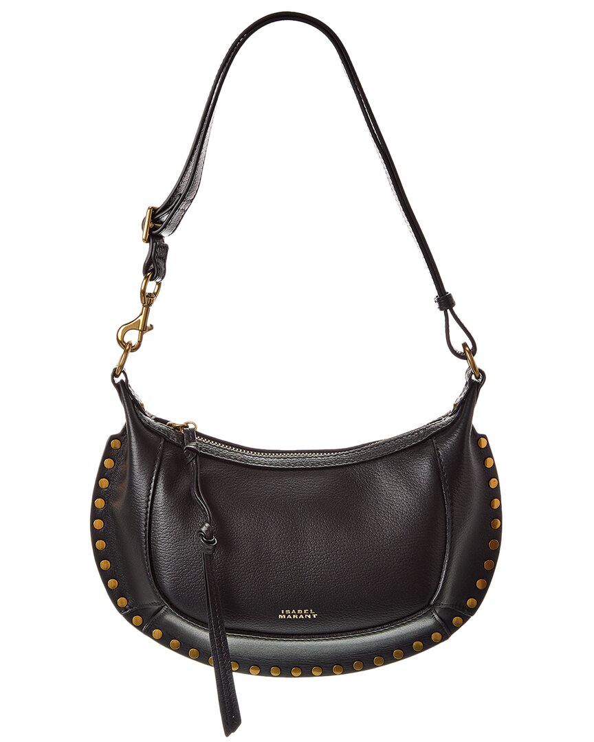 Isabel Marant Oskan Moon Leather Hobo Bag In Black