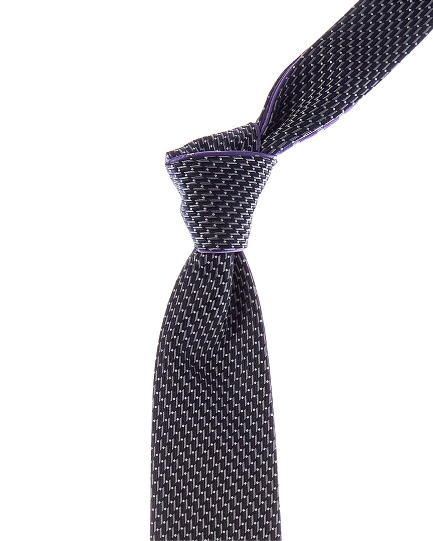 Canali Purple Dots/navy Reversible Silk Tie