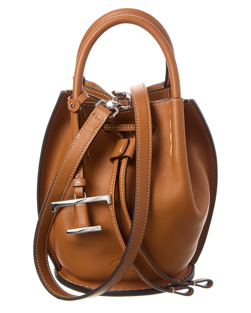TOD'S TOD’S LOGO MINI LEATHER BUCKET BAG