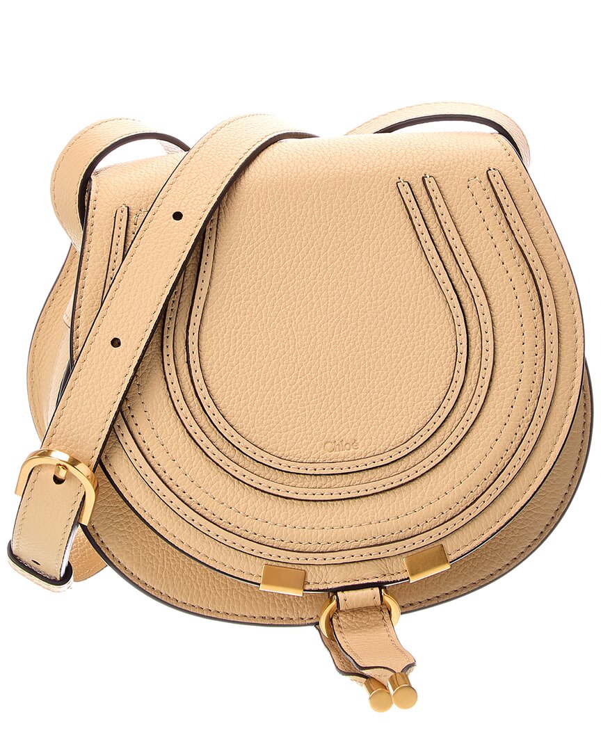 Chloé Marcie Leather Satchel In Nude