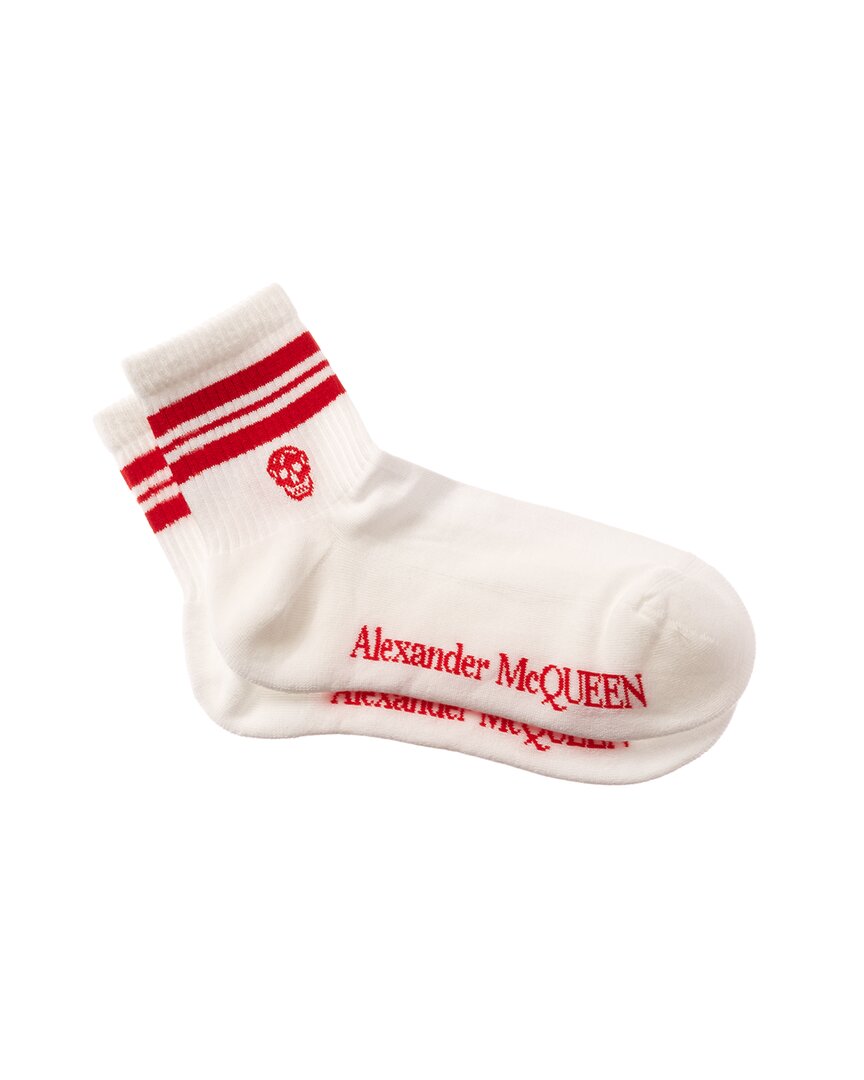 Alexander Mcqueen Skull Print Socks In White