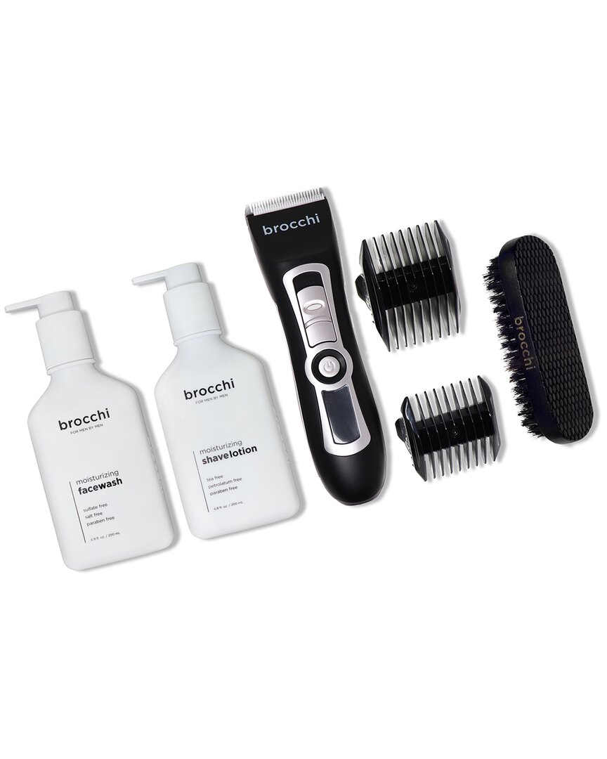 Sebastian Brocchi Brocchi Electric Trimmer, Beard Brush, Moisturizing Face Wash & Shave Lotion Bundle