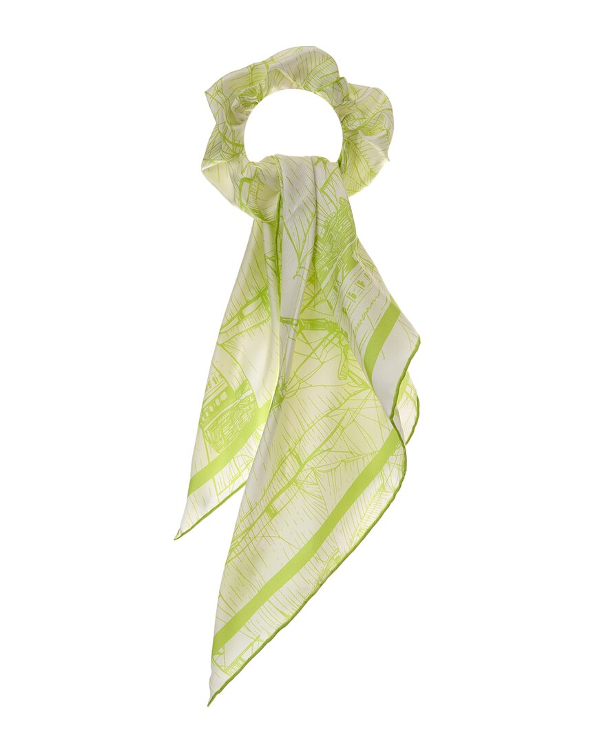 Ferragamo Veliero Silk Hair Band In Green