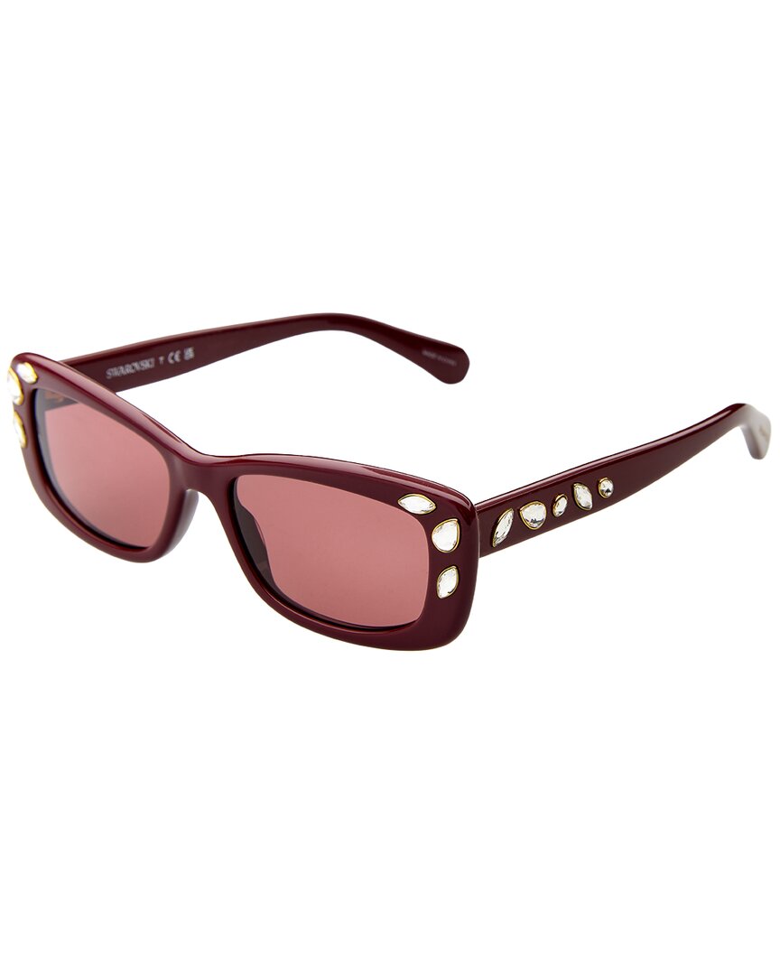 Swarovski Women's Burgundy Sk600854-X 54Mm Sunglasses