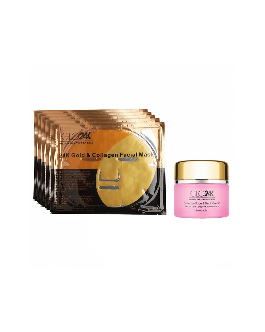 Glo24k Golden Collagen Facial Set 24k Gold Collagen Sheet Mask Set