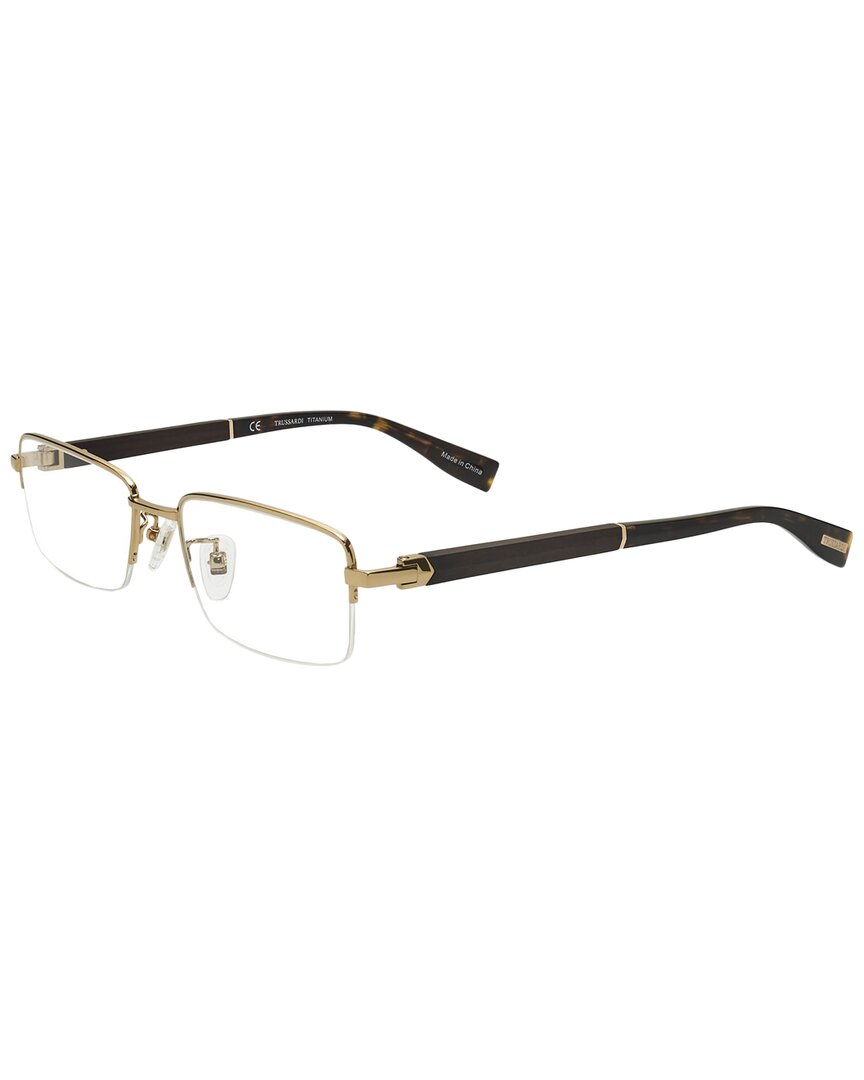 Trussardi Men's Vtr323f 54mm Optical Frames In Gold