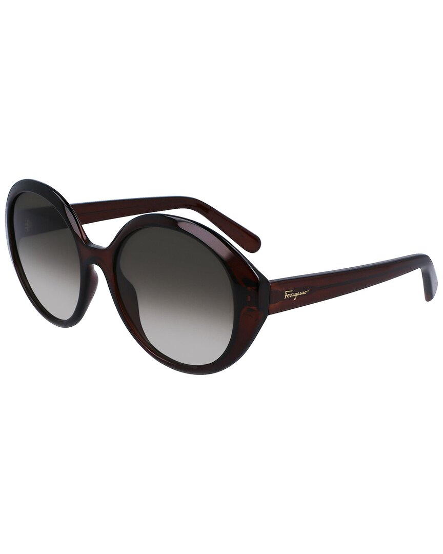 Ferragamo Salvatore  Grey Gradient Oval Ladies Sunglasses Sf1067s 210 57