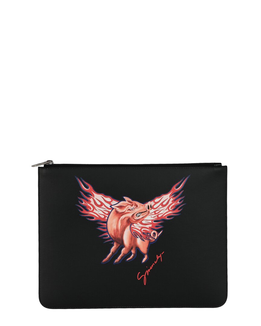 Givenchy Zodiac Pig Graphic Leather Pouch