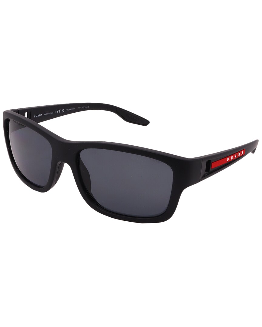 Shop Prada Men's Ps01ws 59mm Polarized Sunglasses In Black