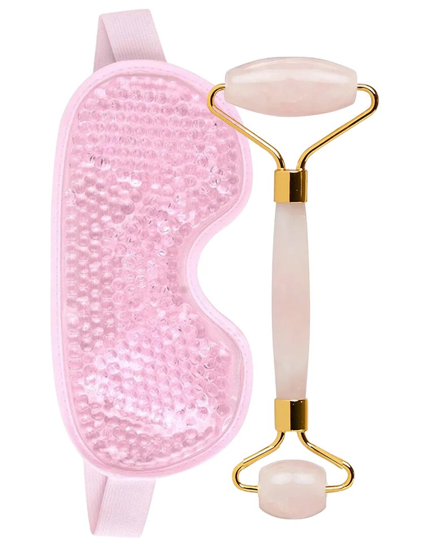 Seeboo Women's 2pc Cooling Beads Eye Mask & Rose Quartz Facial Roller Skincare Set