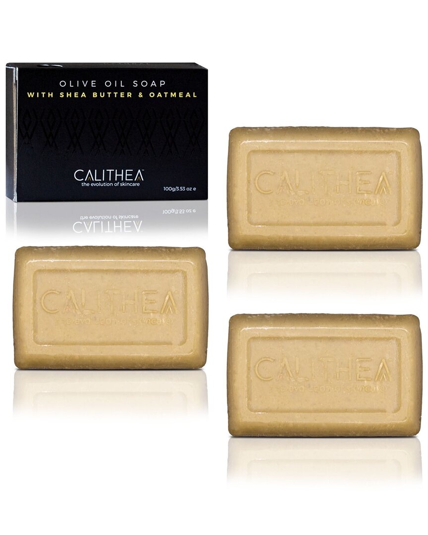 Calithea Skincare Olive Oil Soap With Shea Butter & Oatmeal 3-pack